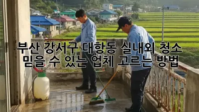 부산 강서구 대항동 실내외 청소, 믿을 수 있는 업체 고르는 방법!